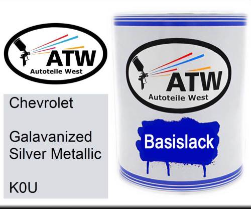 Chevrolet, Galavanized Silver Metallic, K0U: 1L Lackdose, von ATW Autoteile West.